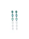 Fantasia By Deserio Pear-shaped Emerald Diamond Earrings In Green