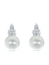 Fantasia By Deserio Pearl Cubic Zirconia Earrings In Metallic