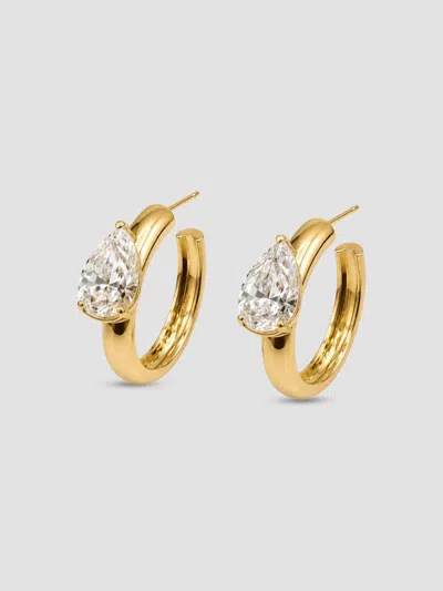 Fantasia By Deserio Women's Poise 18k-yellow-gold Vermeil & 4.00 Tcw Cubic Zirconia Hoop Earrings In Yellow Gold