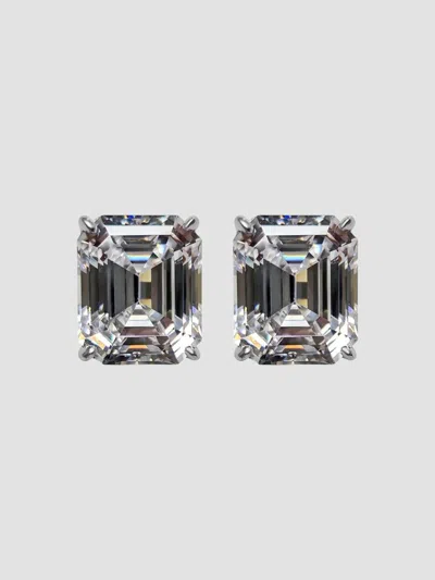 Fantasia By Deserio Women's Sterling Silver & 14.00 Tcw Emerald-cut Cubic Zirconia Stud Earrings In White