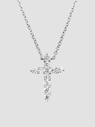 Fantasia By Deserio Women's Sterling Silver & 1.50 Tcw Cubic Zirconia Cross Pendant Necklace In White
