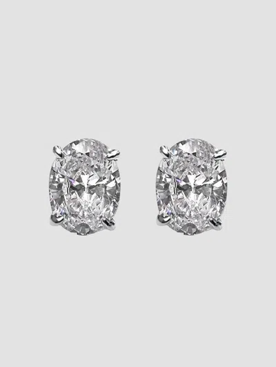 Fantasia By Deserio Women's Sterling Silver & 4.00 Tcw Oval Cubic Zirconia Stud Earrings In White
