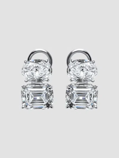 Fantasia By Deserio Women's Sterling Silver & 8.00 Tcw Cubic Zirconia Double Stud Earrings In White