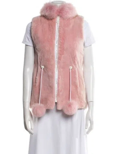 Pre-owned Fantasia Furs Swarovski Fur Fur Vest In Pink