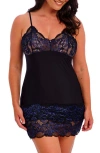 Fantasie Emmaline V-back Lace Chemise In Midnight