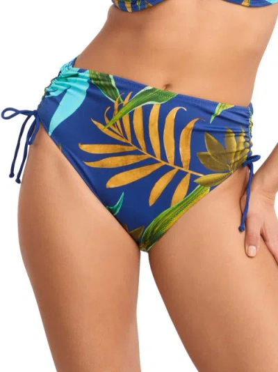 Fantasie Pichola High-waist Adjustable Bikini Bottom In Tropical Blue