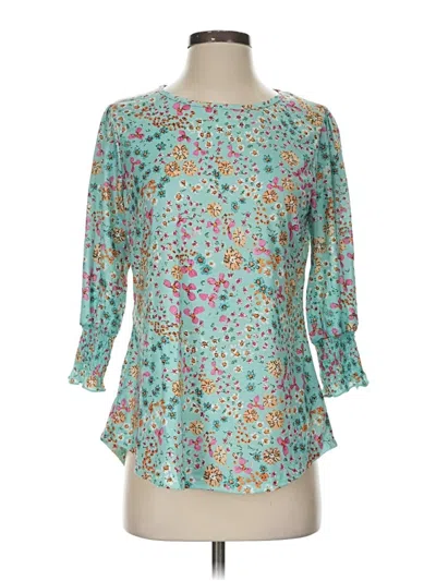 Pre-owned Fantaslook 3/4 Sleeve Blouse In Blue