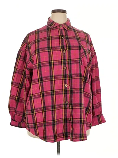 Pre-owned Fantaslook Long Sleeve Button Down Shirt In Burgundy