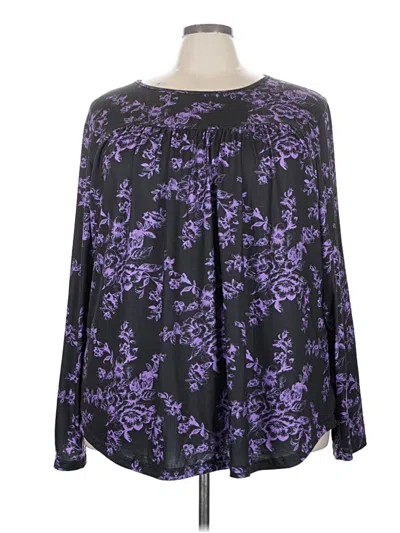 Pre-owned Fantaslook Long Sleeve Henley Shirt In Purple