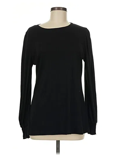 Fantaslook Long Sleeve Top Black Boatneck Tops