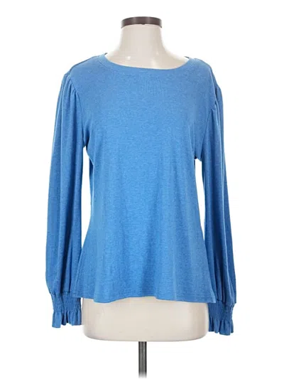 Pre-owned Fantaslook Long Sleeve Top Blue Boatneck Tops
