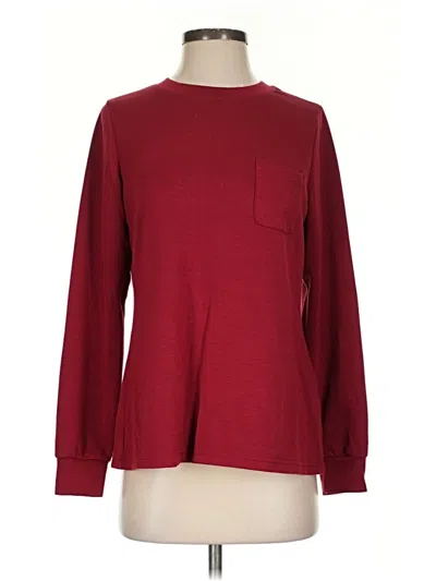 Pre-owned Fantaslook Long Sleeve Top Burgundy Crew Neck Tops