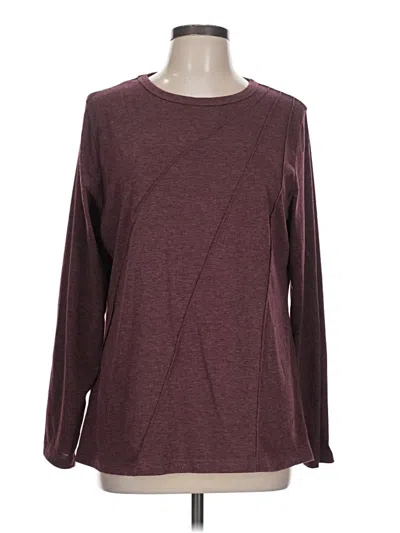 Pre-owned Fantaslook Long Sleeve Top Burgundy Crew Neck Tops