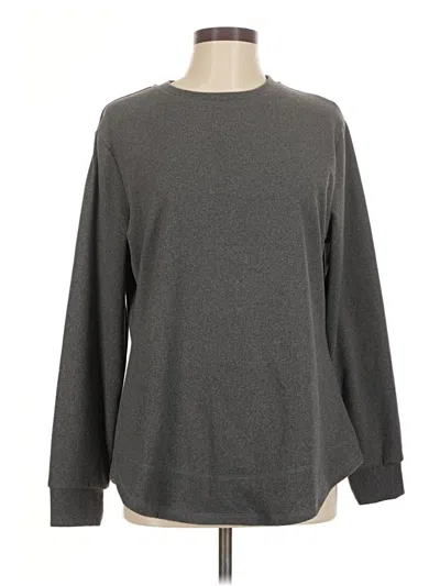 Pre-owned Fantaslook Long Sleeve Top Gray Crew Neck Tops