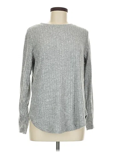 Pre-owned Fantaslook Long Sleeve Top Gray Crew Neck Tops