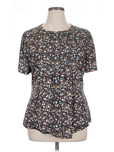 Pre-owned Fantaslook Short Sleeve Blouse In Black