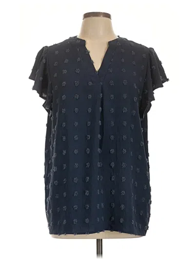 Pre-owned Fantaslook Short Sleeve Blouse In Blue