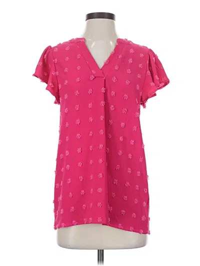 Pre-owned Fantaslook Short Sleeve Blouse In Pink