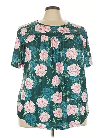 Pre-owned Fantaslook Short Sleeve Blouse In Teal