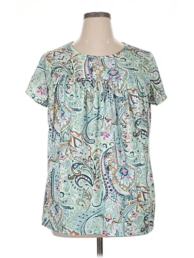 Pre-owned Fantaslook Short Sleeve Blouse In Teal