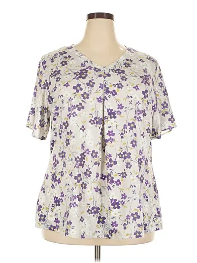 Pre-owned Fantaslook Short Sleeve Henley Shirt In Purple