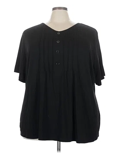 Pre-owned Fantaslook Short Sleeve Top Black Crew Neck Tops