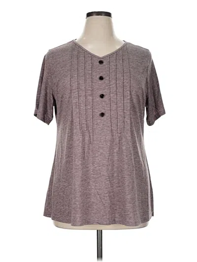 Fantaslook Short Sleeve Top Gray V-neck Tops