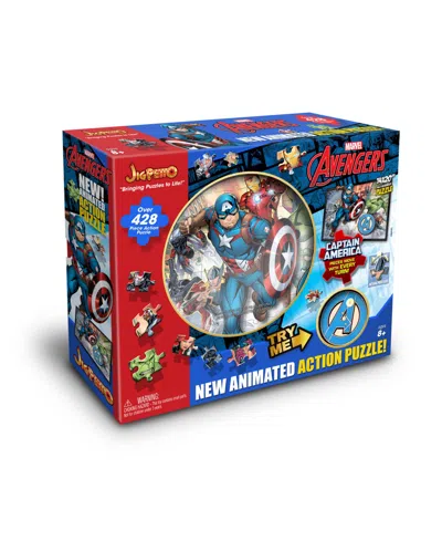 Fantasma New Marvel Jigpetto Action Puzzle Avengers Over 428 Pieces 14" X 20" In Blue