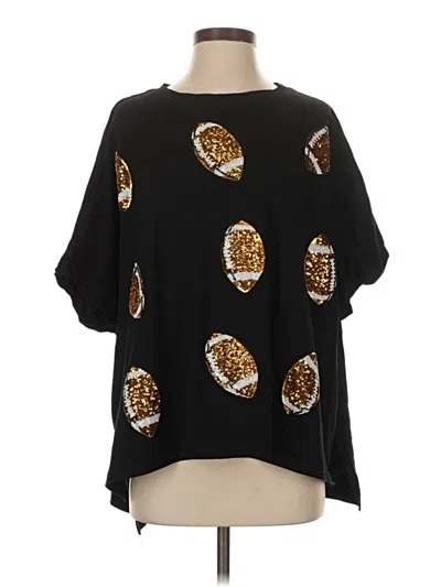 Pre-owned Fantastic Fawn 3/4 Sleeve Blouse In Black