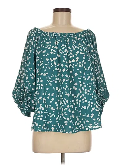 Pre-owned Fantastic Fawn 3/4 Sleeve Blouse In Blue
