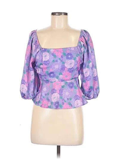 Pre-owned Fantastic Fawn 3/4 Sleeve Blouse In Purple