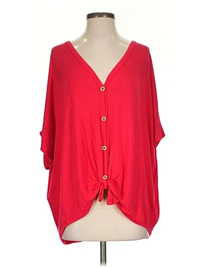 Pre-owned Fantastic Fawn 3/4 Sleeve Blouse In Red