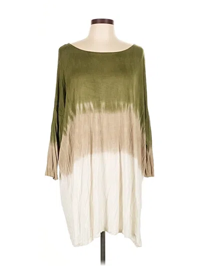 Pre-owned Fantastic Fawn 3/4 Sleeve Top Green Boatneck Tops