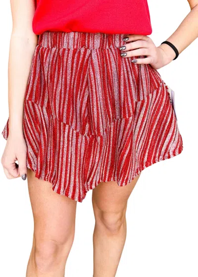 Fantastic Fawn Candy Cane Skort In Red