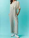 Fantastic Fawn Lace Ribbon Twill Overall In Sage