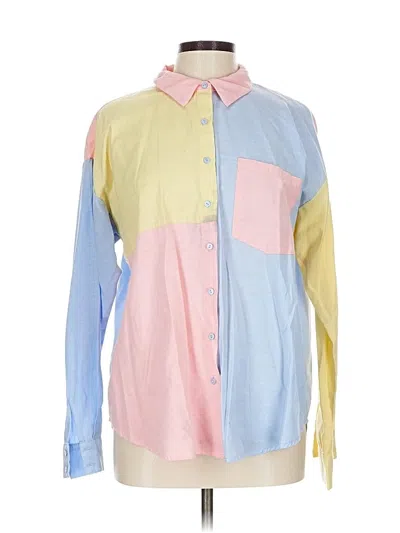 Pre-owned Fantastic Fawn Long Sleeve Button Down Shirt In Blue