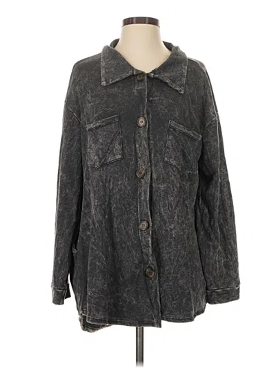 Pre-owned Fantastic Fawn Long Sleeve Button Down Shirt In Gray