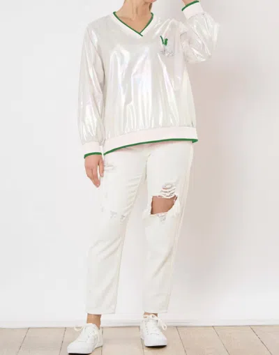 Fantastic Fawn Long Sleeve Golf Windbreaker In Ivory In Multi