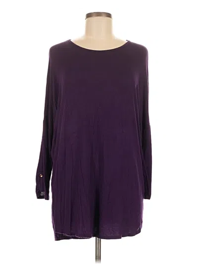 Pre-owned Fantastic Fawn Long Sleeve Top Purple Boatneck Tops