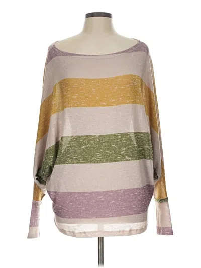 Pre-owned Fantastic Fawn Long Sleeve Top Purple Boatneck Tops
