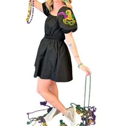 Fantastic Fawn Mardi Gras Masquerade Dress In Black