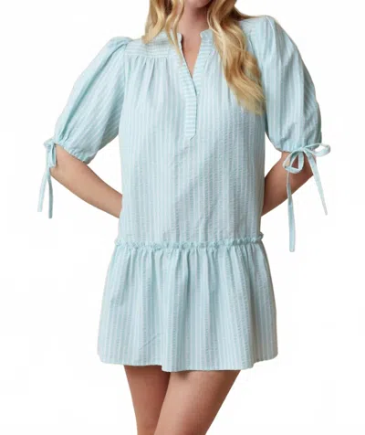 Fantastic Fawn Palm Springs Striped Dress In Mint & White In Multi