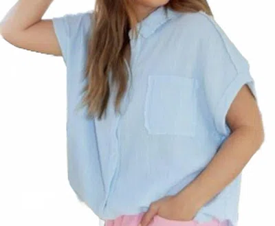 Fantastic Fawn Pool Party Sequin Patch Shirt In Baby Blue