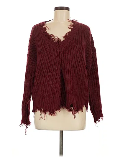 Pre-owned Fantastic Fawn Pullover Sweater In Burgundy