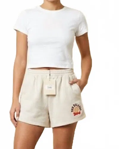 Fantastic Fawn Rolling Stones Graphic French Terry Shorts In Beige In Neutral