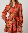 Fantastic Fawn Satin Mini Dress In Wild Floral Print In Multi