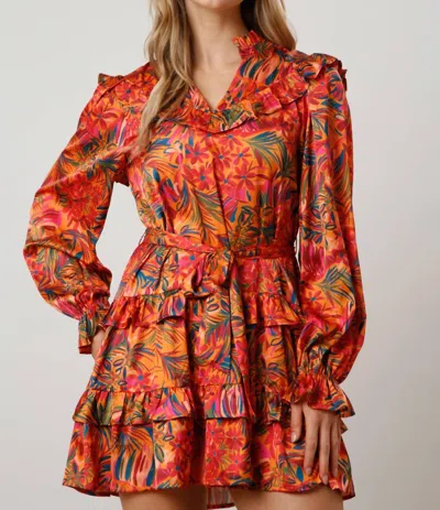 Fantastic Fawn Satin Mini Dress In Wild Floral Print In Multi