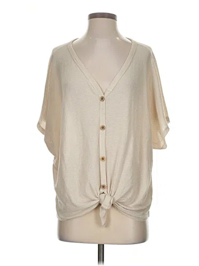 Pre-owned Fantastic Fawn Short Sleeve Blouse In Ivory