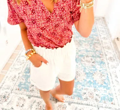 Fantastic Fawn Twill Shorts With Trim In Pearl In Beige