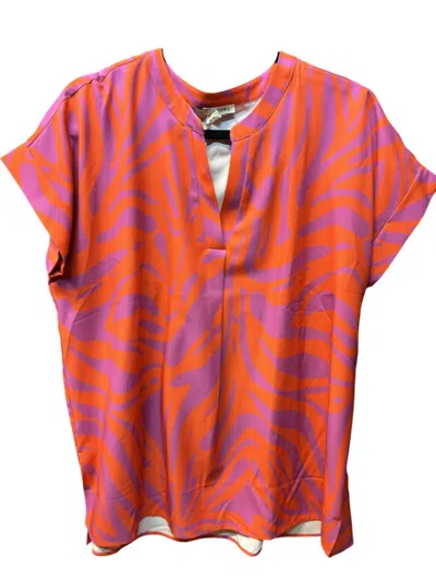Fantastic Fawn Women's Oh Let's Go Blouse In Orange/purple In Multi